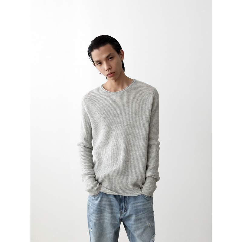 Blindly'Wool Blend' American Casual Crew Neck Waffle Long Sleeve Knitwear Loose Pullover Sweater Blindly'Wool Blend' American Casual Crew Neck Waffle Long Sleeve Knitwear Loose Pullover Sweater
