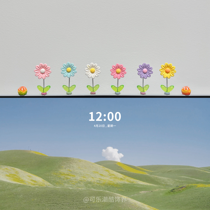 Healing and Dreamy Little Flower Computer Screen Decoration Ornament, Office Mood Stabilizer, Desk Accessory for Girls
