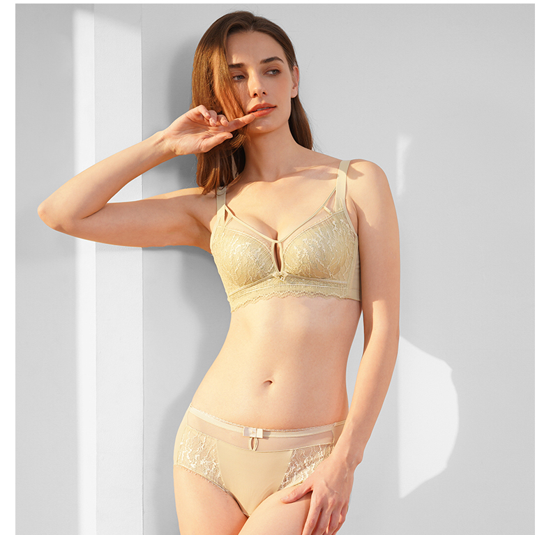 100% Medium-Thick A-Cup Bra Without Underwire, Small Chest Push-Up Adjustable Bra 1619