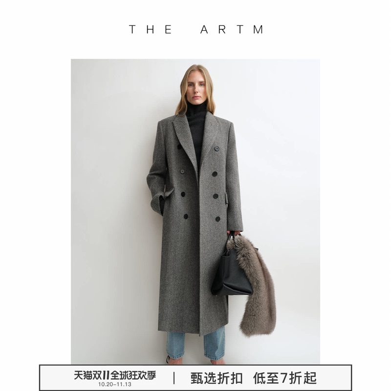 [Discount Selection] the Artm Classic Notch Lapel Straight Shoulder Suit Coat Straight Wool High Slit Jacket