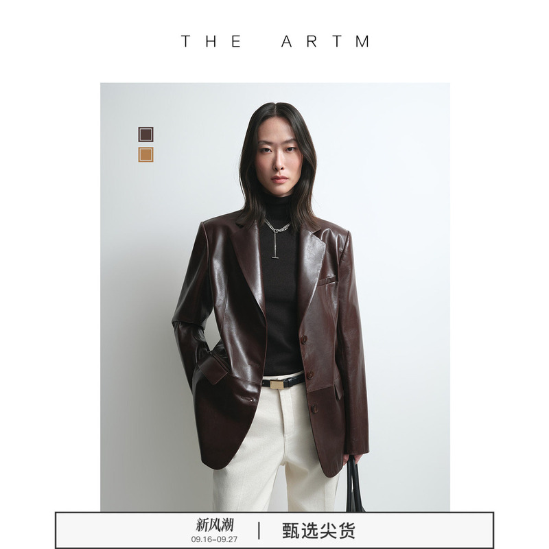 The Artm British Imported First-Layer Lambskin Oil-Waxed Suit Jacket, New Autumn Style with Horsebit Leather Jacket The Artm British Imported First-Layer Lambskin Oil-Waxed Suit Jacket, New Autumn Style with Horsebit Leather Jacket