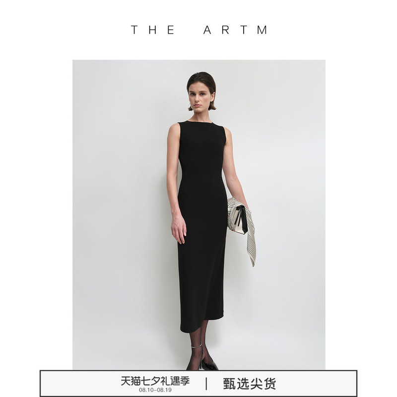 [Rachel Dress] the Artm Triacetate Stretch Black Dress, Waist-Cinching and Hip-Hugging Dress, New Summer Little Black Dress