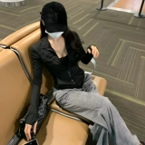 Желтая одежда для защиты от солнца, одежда для йоги, шелковый корсет, облегающий крой, защита от ультрафиолета