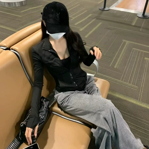 Желтая одежда для защиты от солнца, одежда для йоги, шелковый корсет, облегающий крой, защита от ультрафиолета