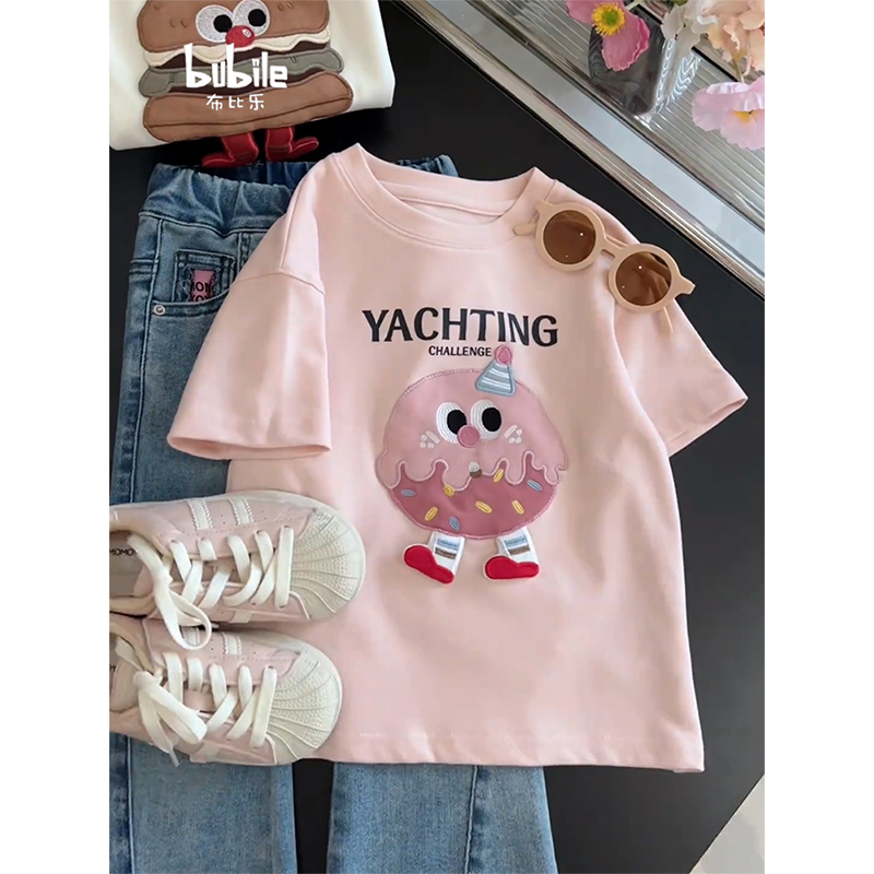女の子半袖Tシャツ夏服2025新作子供服大きい子供服夏子供服女の子トレンドトップス