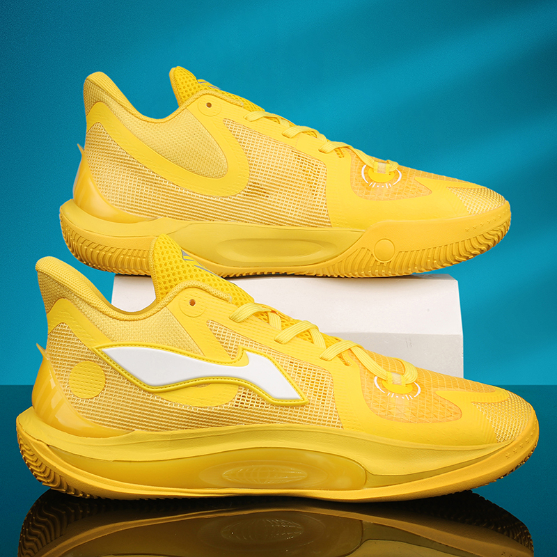 Sonic 11 New Basketball Shoes for Men, Yellow Color, Non-Slip Outsole, Youth Professional Competition Training Trendy Sneakers