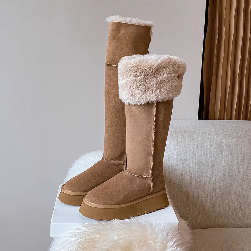Long Snow Boots for Women, Winter Fleece-Lined and Thickened, 2023 New Over-The-Knee Boots, Thick-Soled, Fashionable and Versatile High Boots
