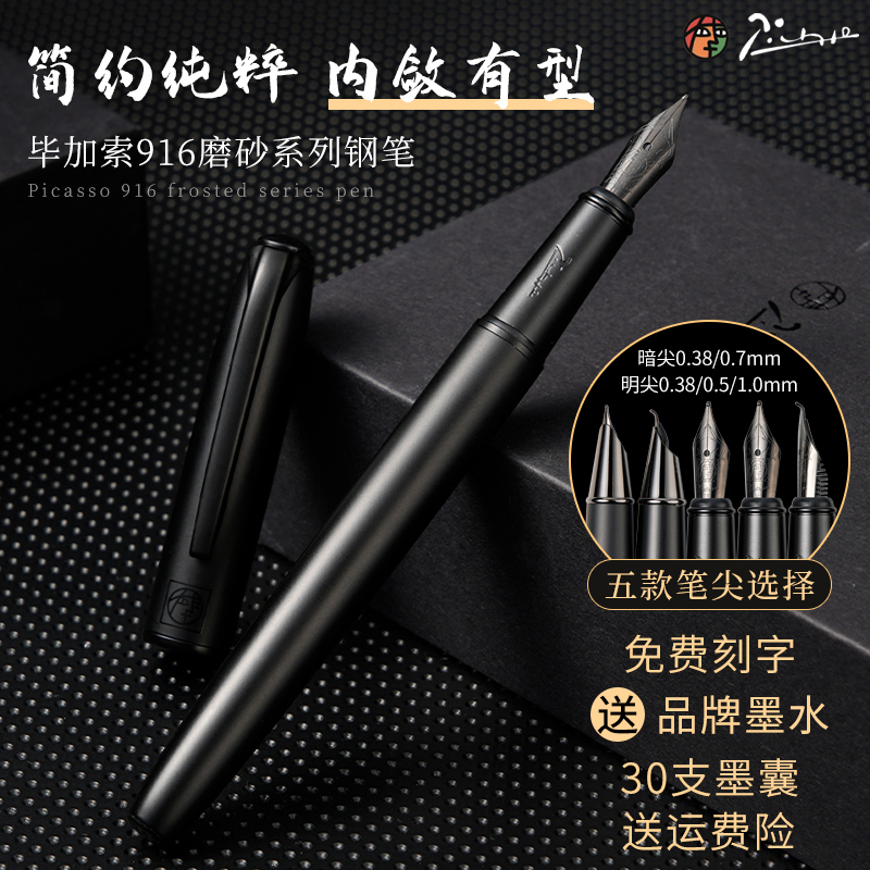 Picasso Fountain Pen for Adults, High-End Business Office Use, Curved Nib, Hard Pen Calligraphy, Ink Cartridge, Ink Pen, Student Writing Special Pen, Art Pen, Gift Box Set, Exquisite Gift for Girls, Engraving