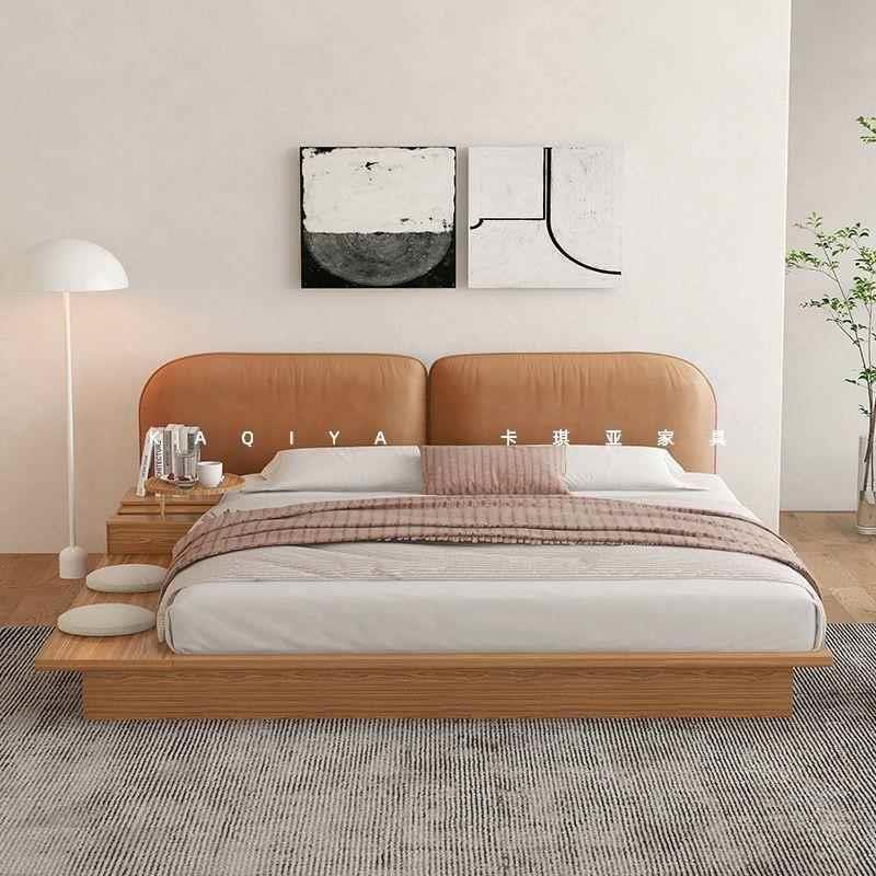 Natural Wood Style Solid Wood Tatami Bed Japanese-Style Bedroom Storage Double Bed with Soft Upholstery High Box Air Pressure Storage Floor-Standing Wedding Bed Natural Wood Style Solid Wood Tatami Bed Japanese-Style Bedroom Storage Double Bed with Soft Upholstery High Box Air Pressure Storage Floor-Standing Wedding Bed