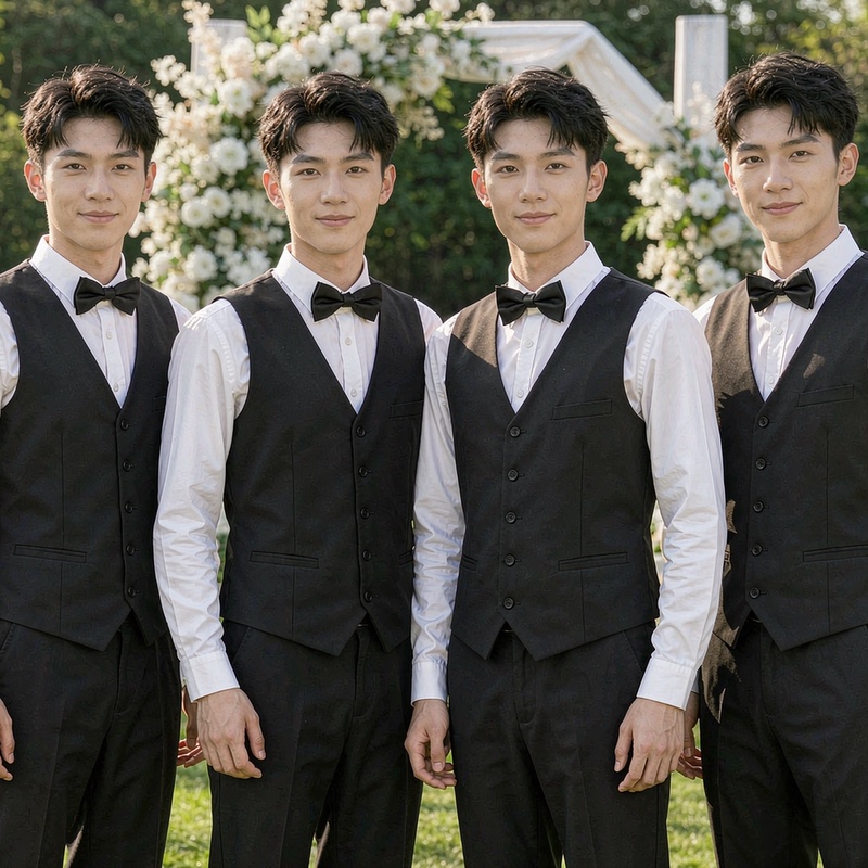 Groomsmen's Suits, Brotherhood Outfits, Men's Wedding Suits, Large Size Long-Sleeved White Shirts, Western-Style Suits, Engagement Suits