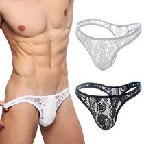 Sexy Underwear for Men Lace Thong Male See Through Tanga