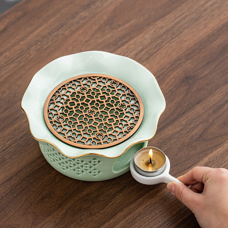 Japanese-Style Candle Tea Warmer Set, Tea Warming Stove Base, Open Flame Orange Roasting Stove, Hot Tea Warmer, Heating Stove, Tea Warmer