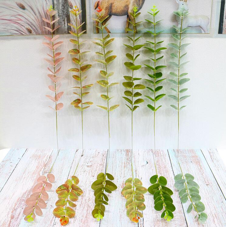 Twigs feel Eucalyptus wedding diy hand holding flowers plastic Eucalyptus simulation flowers copper money leaves fake flowers and leaves