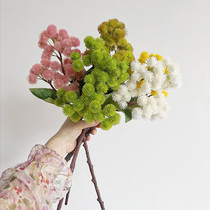 Short branch rambutan artificial flower green maori fruit plastic fake flower bouquet table decoration flower wedding flower hand bouquet