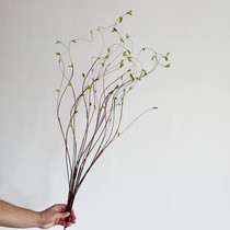 Tender buds willow branches artificial flowers green plant willow branches willow buds fake flowers fresh buds rattan home furnishings living room decorative flowers