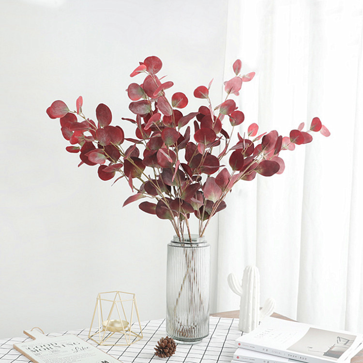 Red Eugali emulated flower leaves European-style table flower plastic simulation flowers American bouquet fake flowers on floor