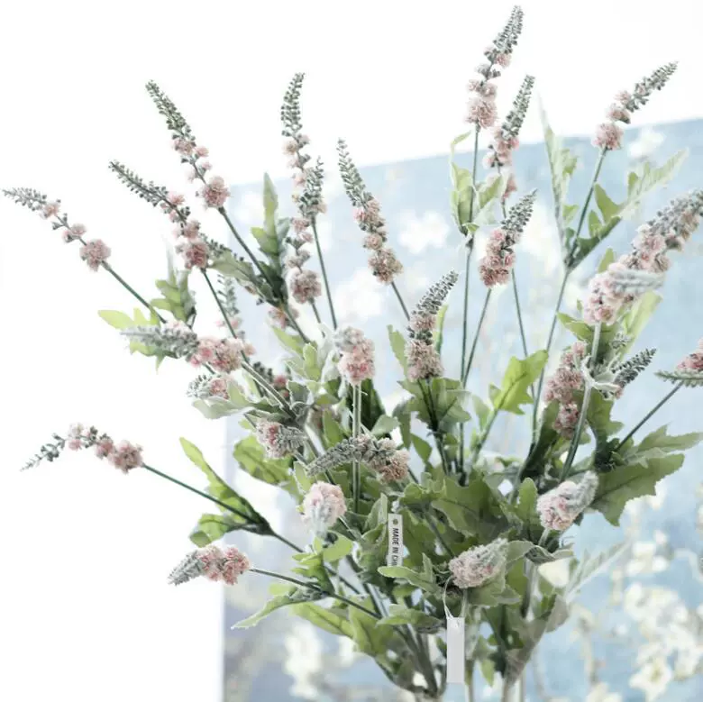 Yuhan 5 đầu đổ xô hoa oải hương trang trí nhà hoa nhân tạo hoa setaria ngoài trời cắm hoa sân vườn hoa nhân tạo hoa giả de bàn thờ chúa