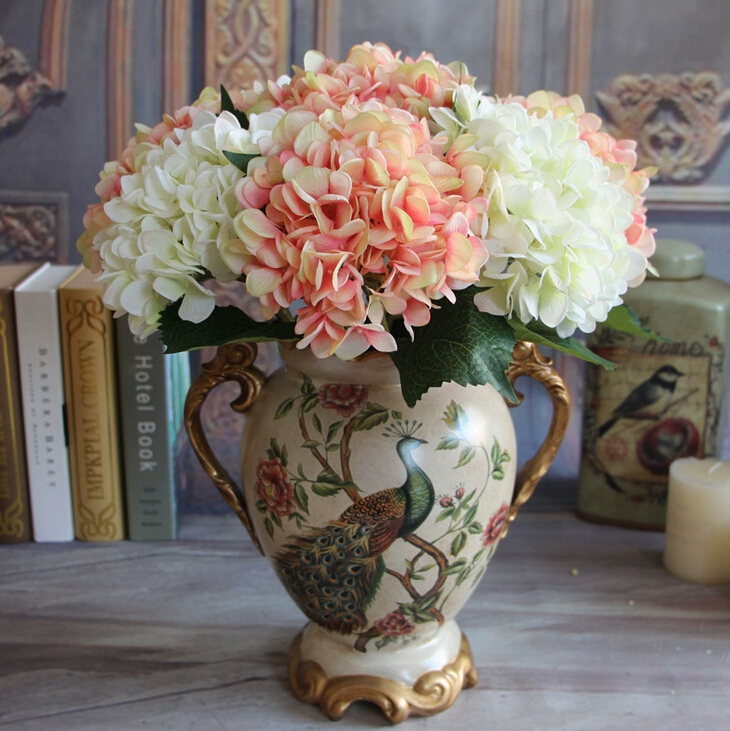 Đạo cụ đám cưới hoa trang trí mới phong cách Châu Âu hoa cẩm tú cầu mô phỏng hoa cẩm tú cầu lớn hoa cẩm tú cầu cưới bán hàng trực tiếp cây cảnh giả nhập khẩu hoa hồng giả giá rẻ
