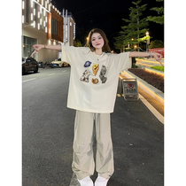 American tidal wave Dont give fun printed short sleeves T-shirt woman 2024 new design sensation with little crowd loot 100 lap blouses