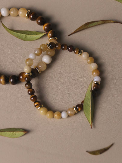 Aura Strings 珈奈 虎眼石黄玉和田玉手串情侣款转运配饰礼物