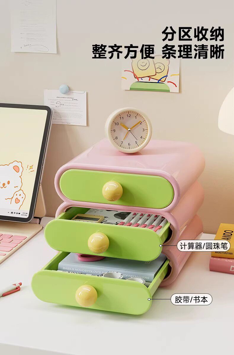 Органайзер для косметики с выдвижными ящиками настольная многоярусная система хранения