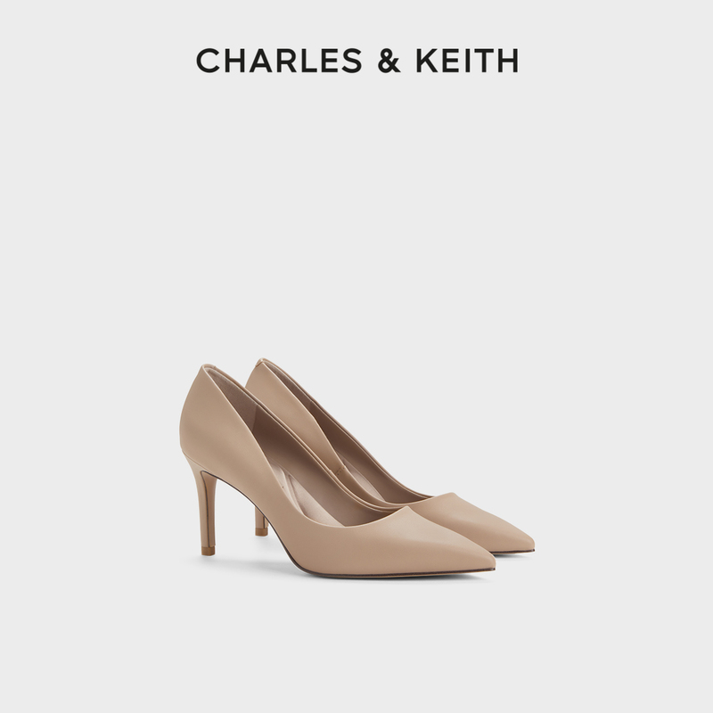Charles&Keith Women's Shoes Ck1-60280245-1 Simple Commuter Pointed Toe High-Heeled Shoes Wedding Shoes