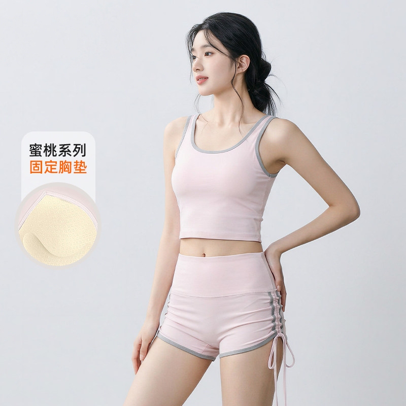 Lulu Nofvmo Sports Vest with Chest Pads, Fitness Clothes, Tight-Fitting Slimming Shorts, Summer Yoga Clothes Suit for Women Lulu Nofvmo Sports Vest with Chest Pads, Fitness Clothes, Tight-Fitting Slimming Shorts, Summer Yoga Clothes Suit for Women