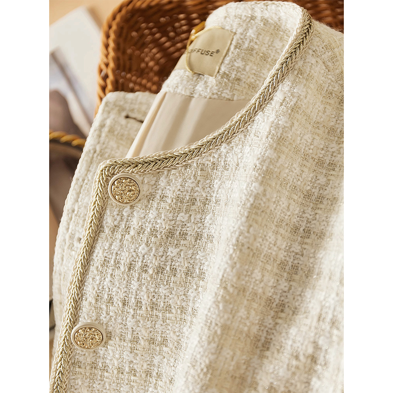 【Luxurious Gold】Italian Wool Tweed, Exquisite and Elegant Woven Short Jacket for Women in a Chanel Style