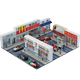 1:64 Scale Miniature Food Toy Supermarket Convenience Store Building Scene Model Street Scene Micro Miniature with Lights Decoration