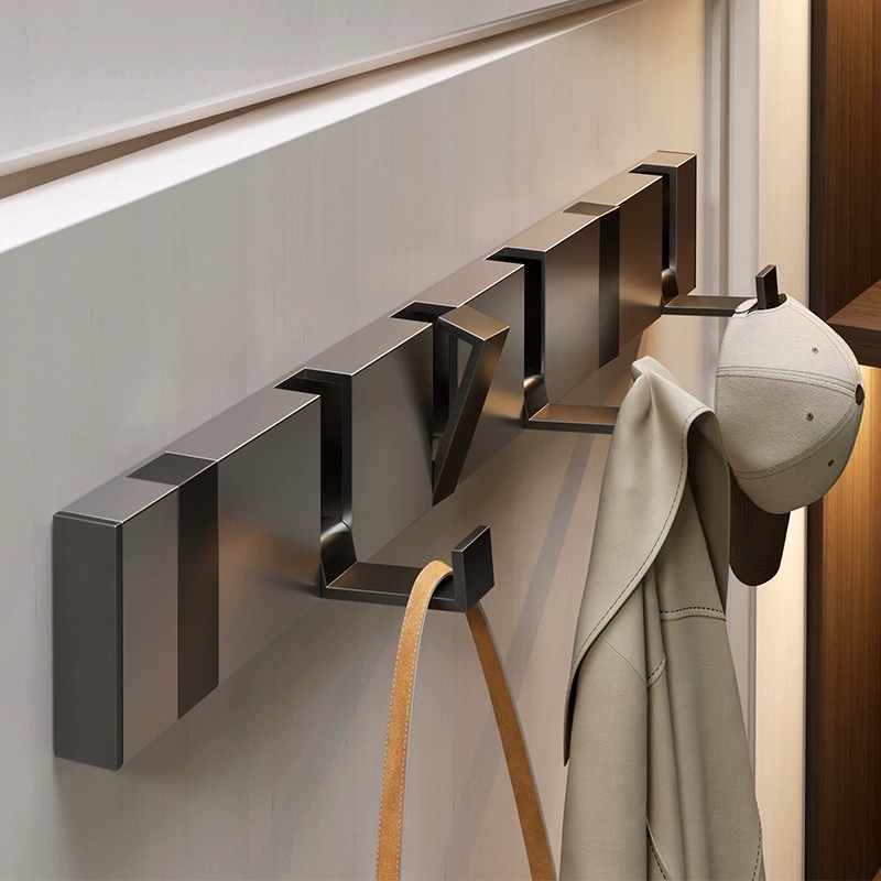 Japanese Anran No-Drill Invisible Hook Bathroom Wall-Mounted Coat Rack Entryway Bedroom Foldable Clothes Hook