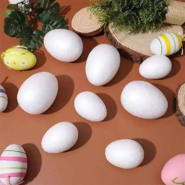 40pcs 6/8cm White Polystyrene Styrofoam Foam Egg Ball