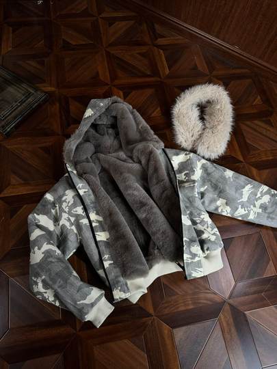 Oclin-Cuello de piel desmontable de visón, multiforma, tallado en montaña, camuflaje, antiguo, para rascar, a prueba de viento, súper pesado, a prueba de frío