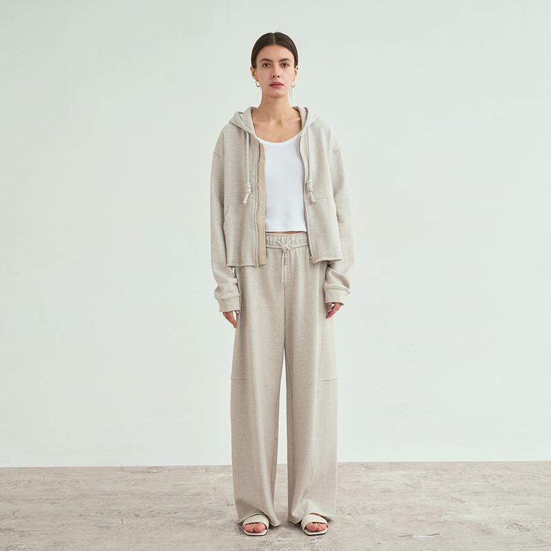 Liac Roc Spring New Product Comfortable Hooded Sweatshirt Cardigan Jacket Casual Wide-Leg Pants Sports Suit for Women