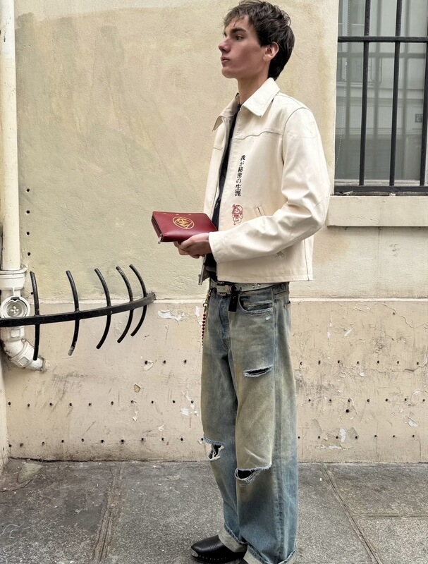 【Same Style as the Fashionable Rebel】Erd25Ss Melancholic Rich Second-Generation Biker Leather Jacket