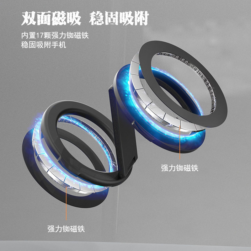 Prada Double-Sided Magnetic Phone Holder Lazy Desktop Magsafe Magnetic Ring Holder Can Rotate 360 Degrees Metal Foldable Portable Stand Suitable for Apple 17Promax Huawei 80