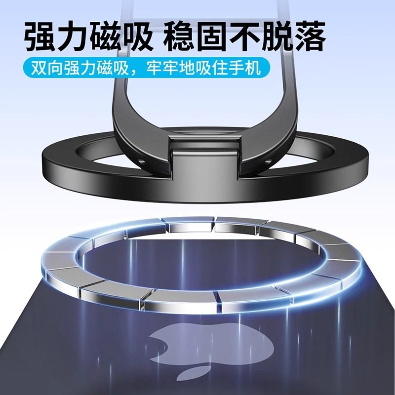 Prada Magsafe Dual-Ring Double-Sided Magnetic Ring Holder, Desktop Portable, 360-Degree Rotatable, New Magnetic Phone Stand, Car Mount, Photography, Gym, Refrigerator, Multi-Functional Support Stand