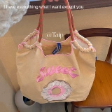 Японский тканевый мешок, нейлоновый шоппер, сумка на одно плечо, с вышивкой