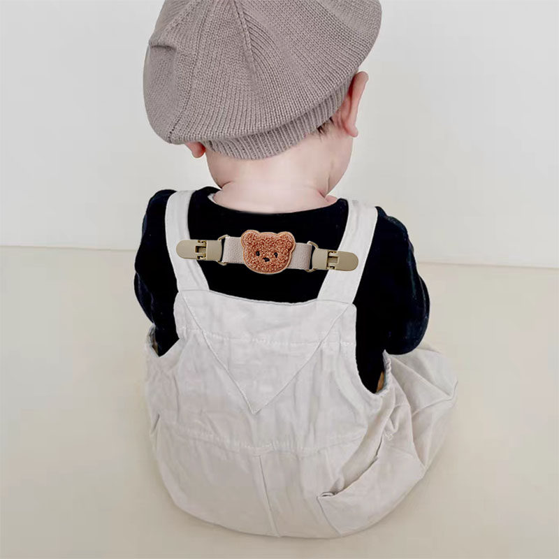 Baby overalls anti-drop shoulder artifact fixed clip children's cartoon suspender skirt school bag anti-slip children's shoulder straps
