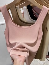 Square - collar pure ice wire knitting vest woman 2024 new Han edition in the shaft and wear a coat