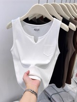 Solid color anti-exposure sleeveless racer vest for women 2024 summer new style slim and chic inner wear outer top