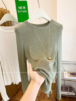 Pure color simple fashion long sleeve knife sweater autumn and winter 2024 new womens pure color mens slim blouse