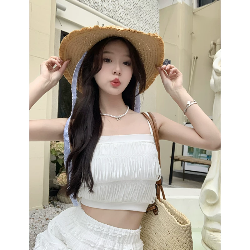[Страсть к пикантным игрокам] 2024 летняя новинка imp? — текст есть: inner sexy fold vest hot girl top pure desire wind suspender