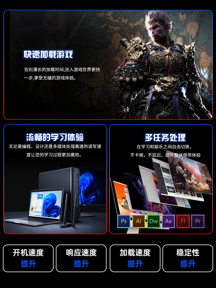 Solid State Drive M2 Desktop Computer Notebook Ssd High-Speed Nvme512G Solid State Drive Storage Game 1Tb