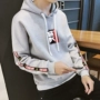 2018 mùa đông mới cộng với áo len nhung dày nam phiên bản Hàn Quốc của áo hoodie nam in họa tiết rắn màu áo khoác hoodie nam