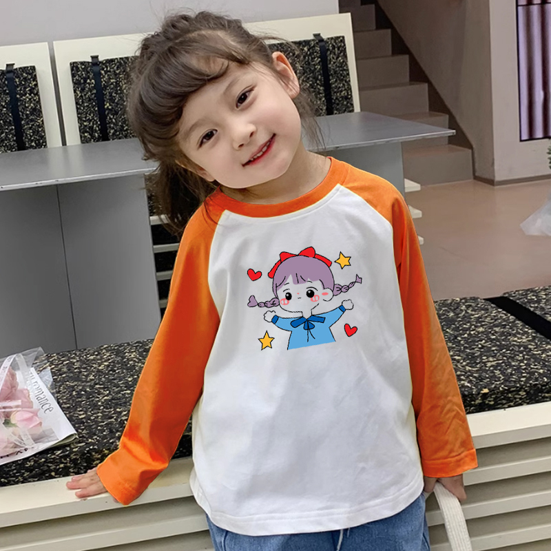 Little girl clothes girl pure cotton long sleeve T-shirt autumn clothes spring autumn children baby girl blouses undershirt-Taobao
