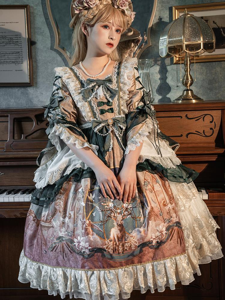 New Lolita skirt gorgeous flowers marry the Cla Cla Session elegant tea party French op British wind Lolita