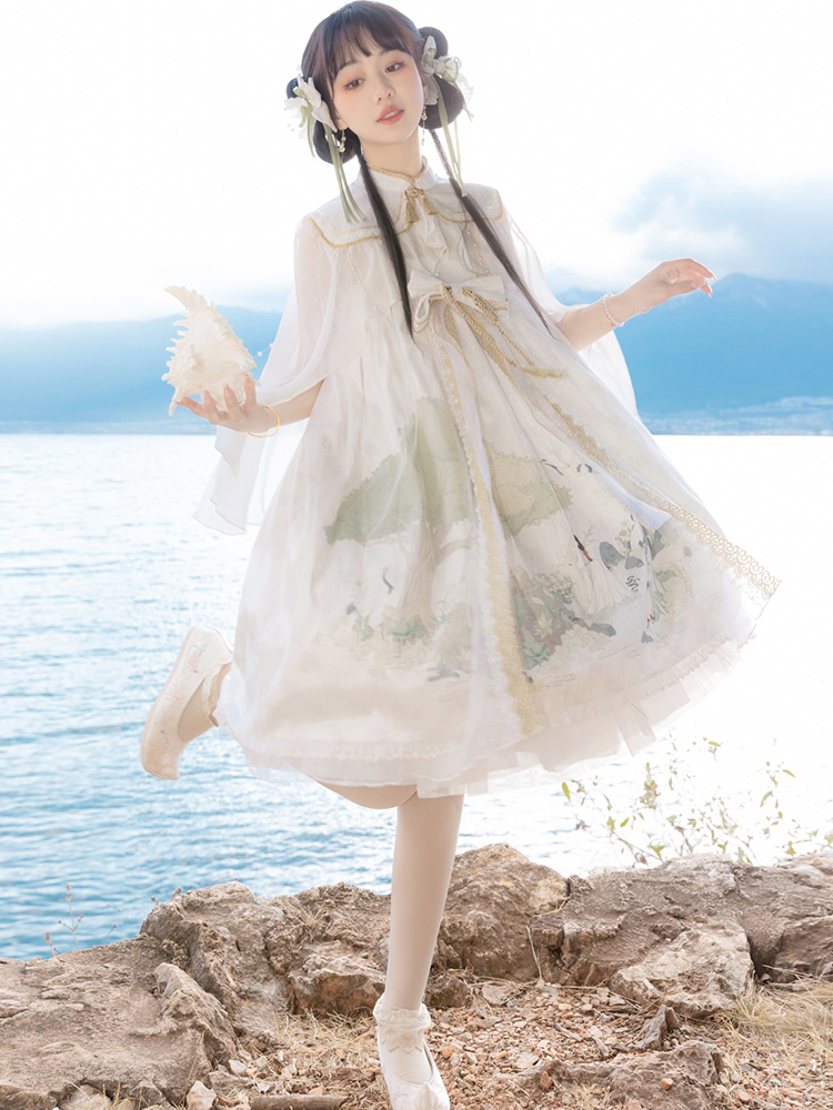 Lolita New New Princess Han Elements Children Chinese Wind Daily White Summer Dress JSK Classical Lolita Dress