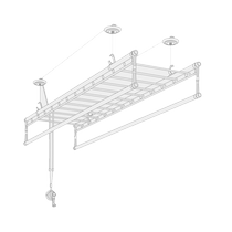 Bangyun hand-operated clothes drying rack lifting balcony double-pole clothes drying rod manual household automatic clothes drying rack cool clothes rack