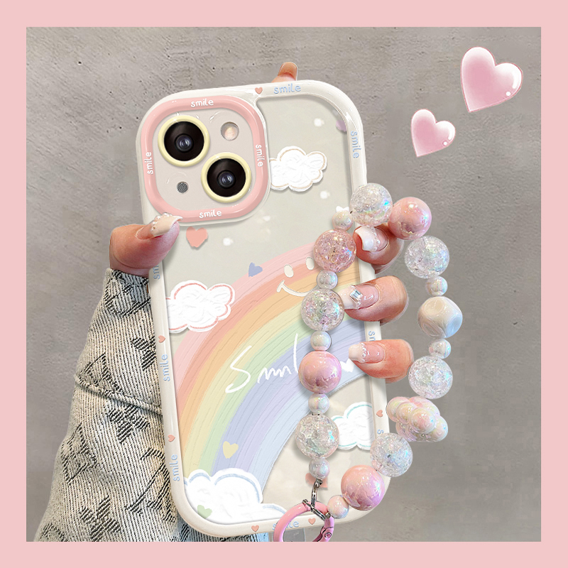 Suitable for Apple 17Promax Mobile Phone Case Iphone16/15 New Women's Model 14Plus Rainbow Smiley Face 13Pro Bracelet 12 Niche 11 Cream 8P High-End Feel 7 Silicone XS Protective Max Case Xr Suitable for Apple 17Promax Mobile Phone Case Iphone16/15 New Women's Model 14Plus Rainbow Smiley Face 13Pro Bracelet 12 Niche 11 Cream 8P High-End Feel 7 Silicone XS Protective Max Case Xr