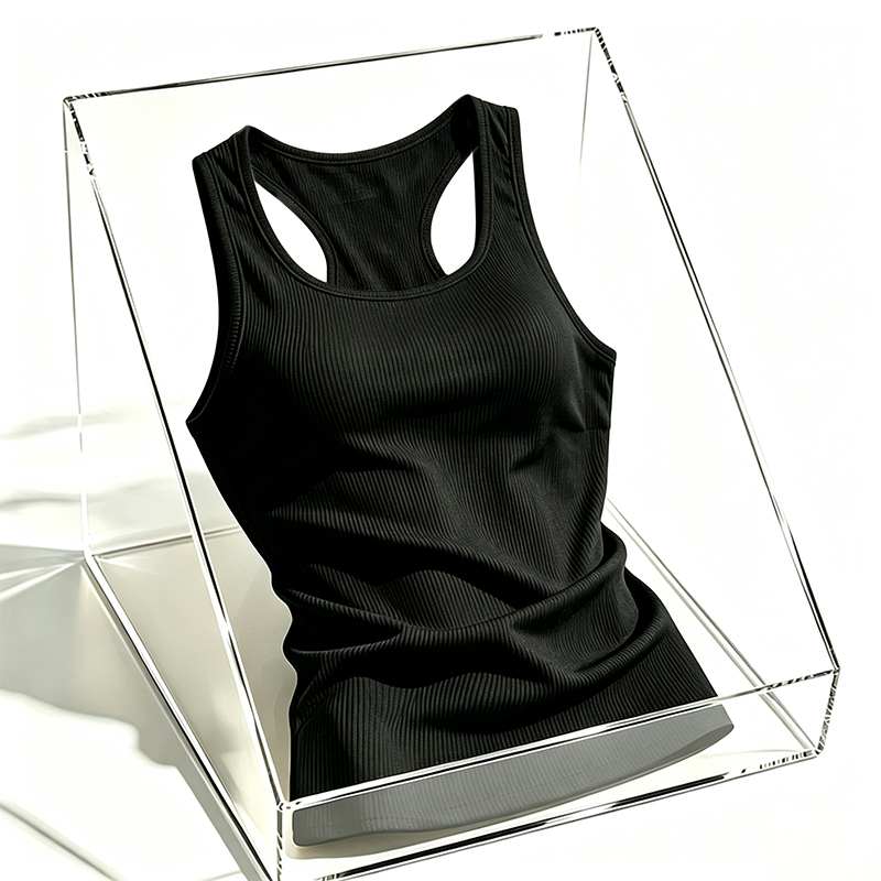 2026 Summer New Slim Fit U-Neck Camisole for Men, Slimming and Versatile Sports Undershirt, Black